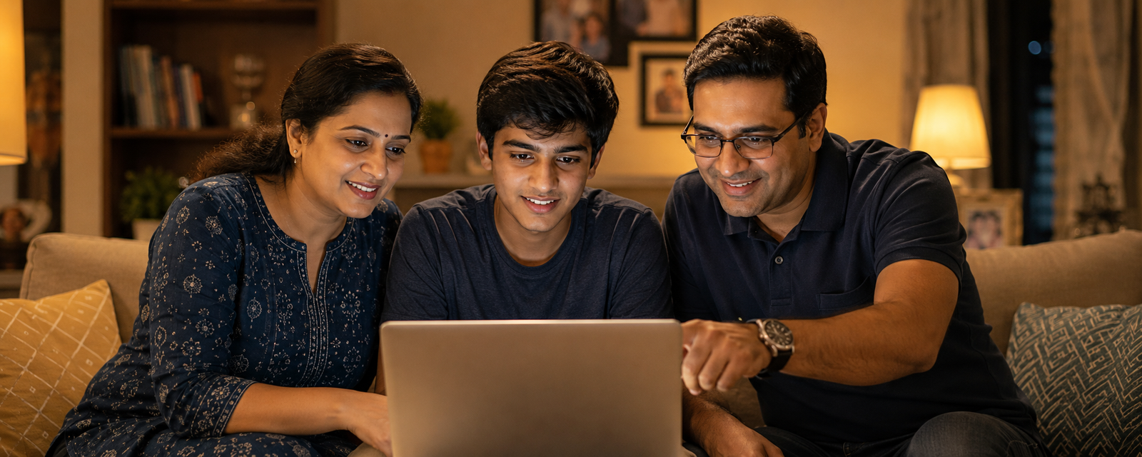 Parent and student planning career together